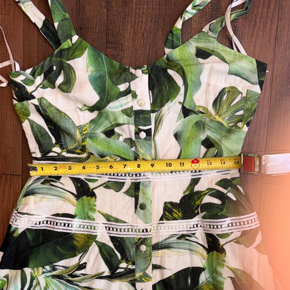Gianni Bini Green Leaf Print Dress - Picture 11 of 12